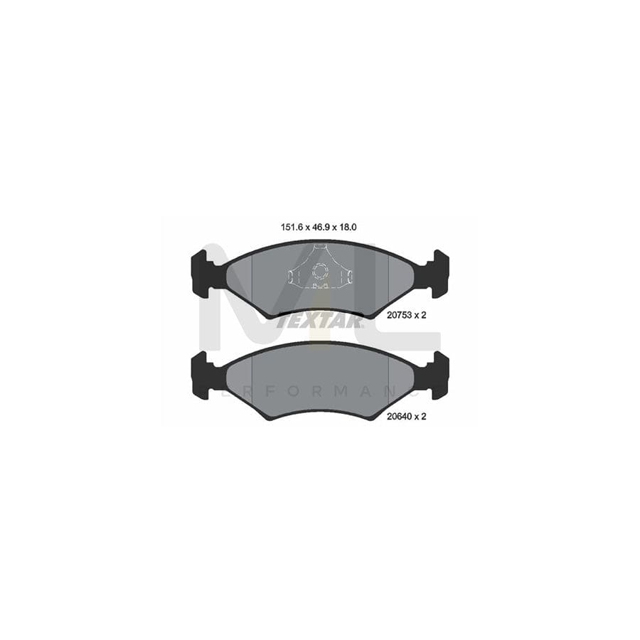 TEXTAR 2075303 Brake pad set not prepared for wear indicator | ML Performance Car Parts