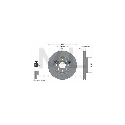 TEXTAR 92056500 Brake Disc Externally Vented, without wheel hub, without wheel studs | ML Performance Car Parts