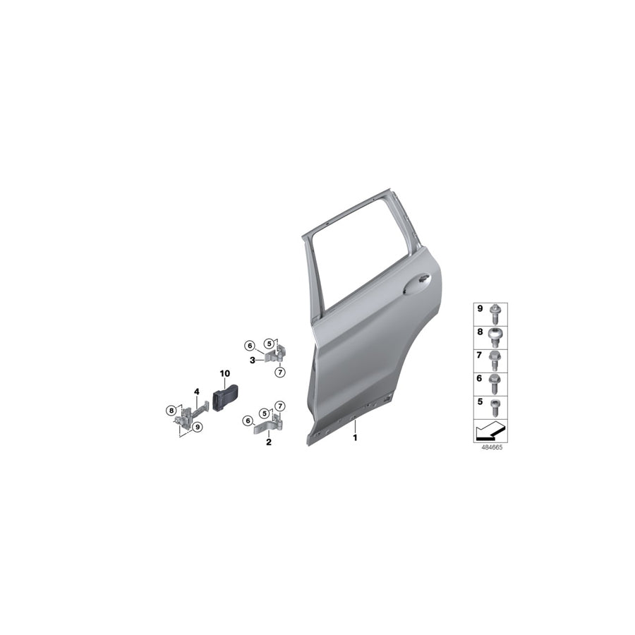 Genuine BMW 41007495992 G02 G01 Right Upper Rear Door Hinge (Inc. X3) | ML Performance US Car Parts
