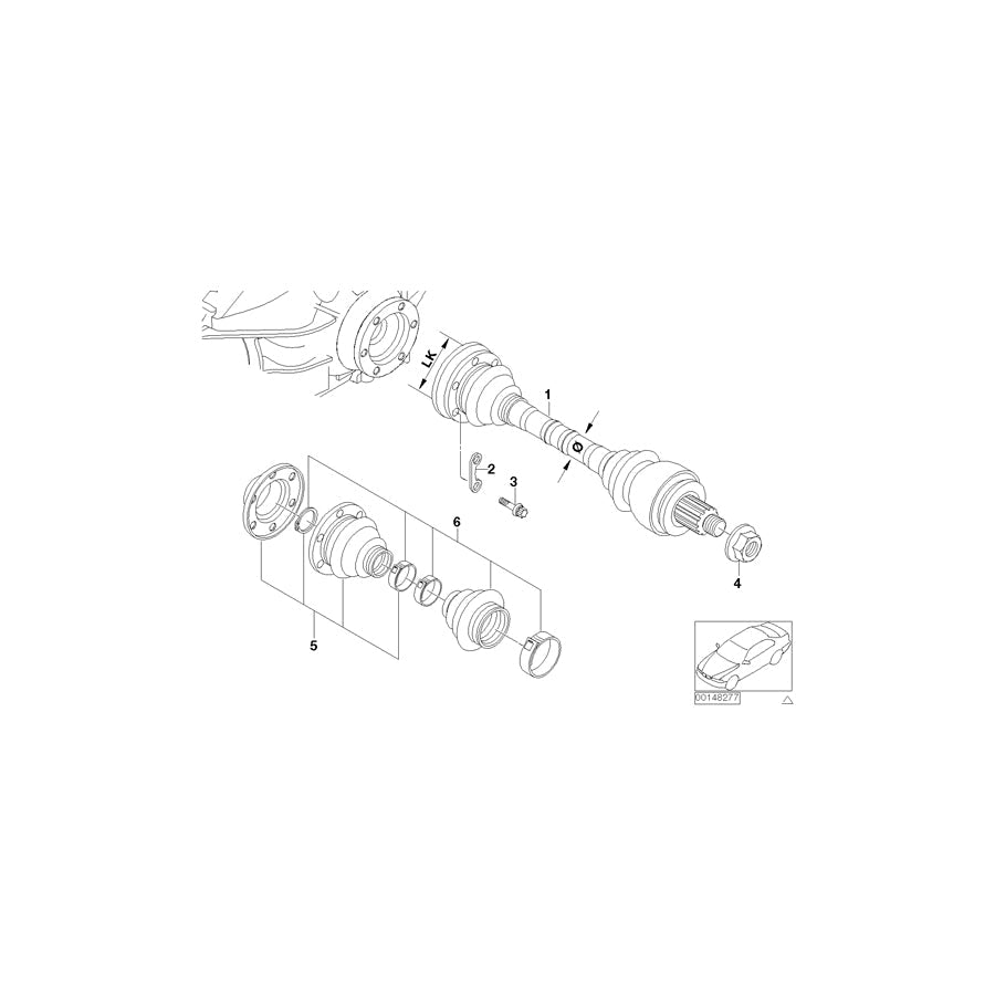 Genuine BMW 33217561790 E88 E90 E93 Exch. Output Shaft, Right LK=94mm/D=27mm (Inc. 330d, 325d & 123d) | ML Performance US Car Parts