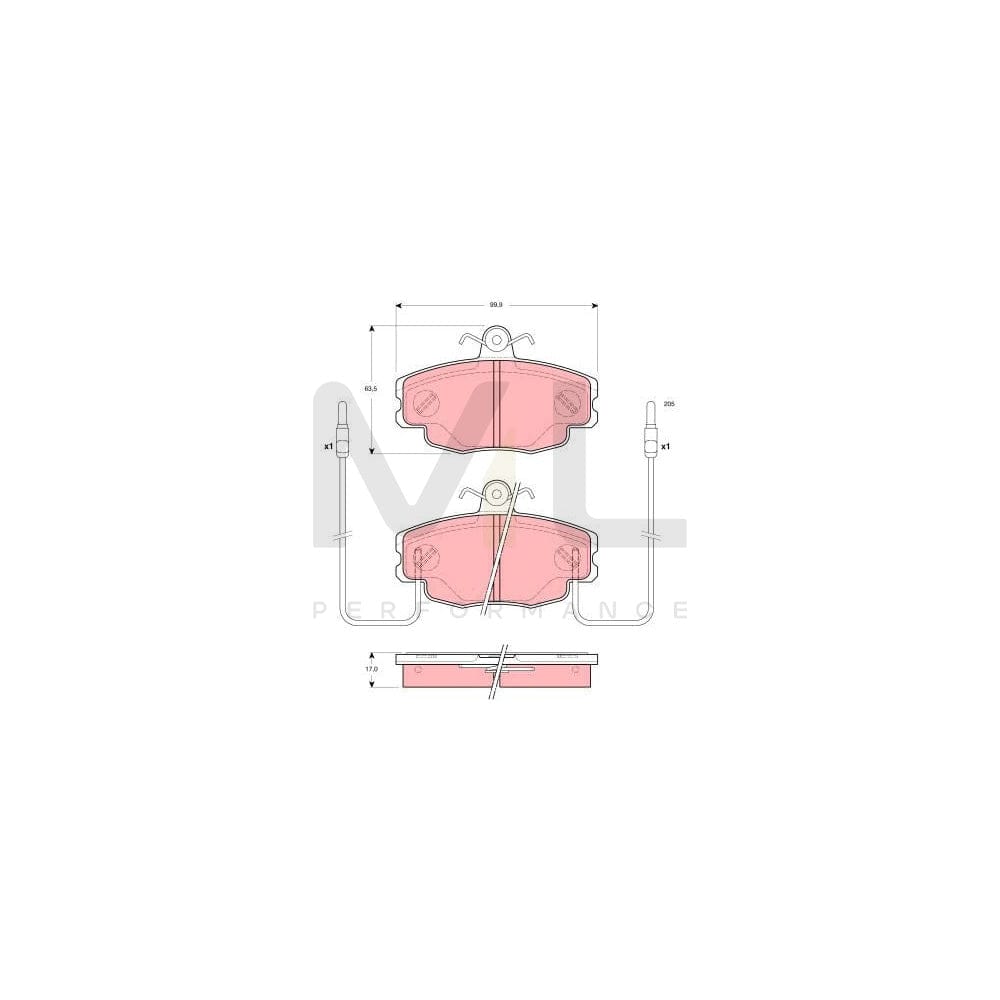 TRW Gdb1428 Brake Pad Set For Renault Espace I (J11) Incl. Wear Warning Contact, With Brake Caliper Screws, With Accessories | ML Performance Car Parts