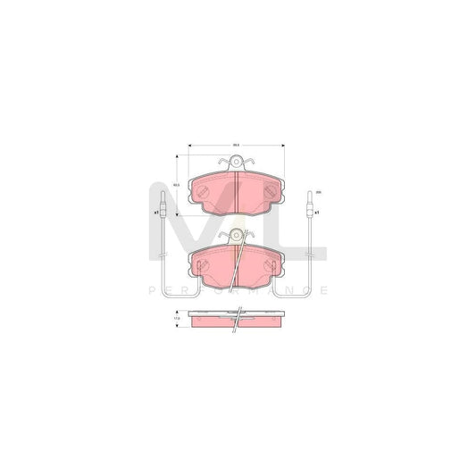 TRW Gdb1428 Brake Pad Set For Renault Espace I (J11) Incl. Wear Warning Contact, With Brake Caliper Screws, With Accessories | ML Performance Car Parts