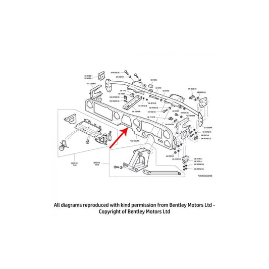 GENUINE Bentley UV10557PA LEFT HAND DRIVE INSTRUMENT PANEL BACKING