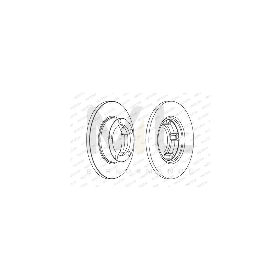 FERODO PREMIER DDF061 Brake Disc Solid, without bolts/screws | ML Performance Car Parts