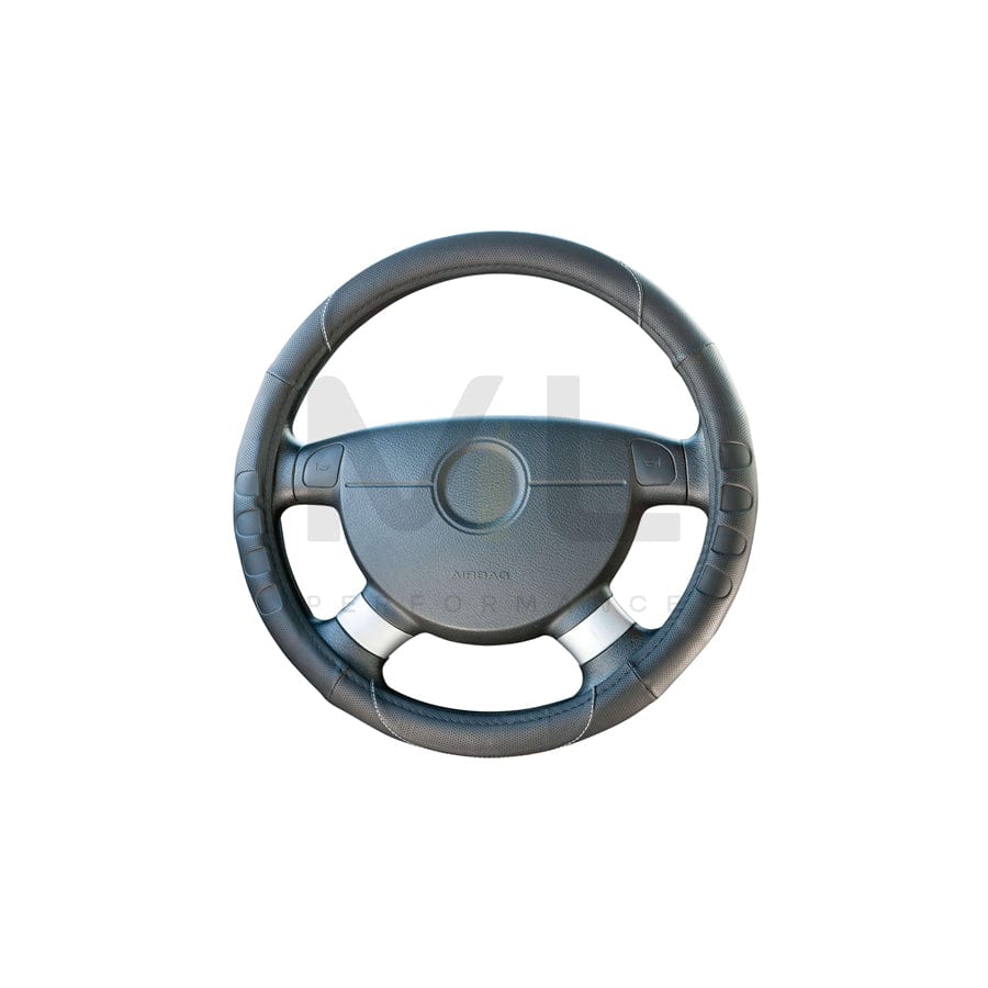 WALSER 16631 Steering wheel cover Black, Ø: 38-39cm, PU (Polyurethane)