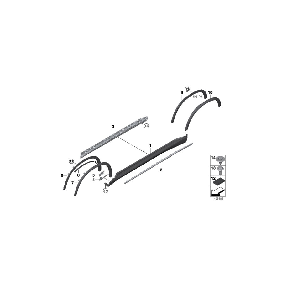 Genuine BMW 51777441057 G05 Wheel Arch Trim, Left Front (Inc. X5 50iX, X5 30iX & X5 45eX) | ML Performance US Car Parts