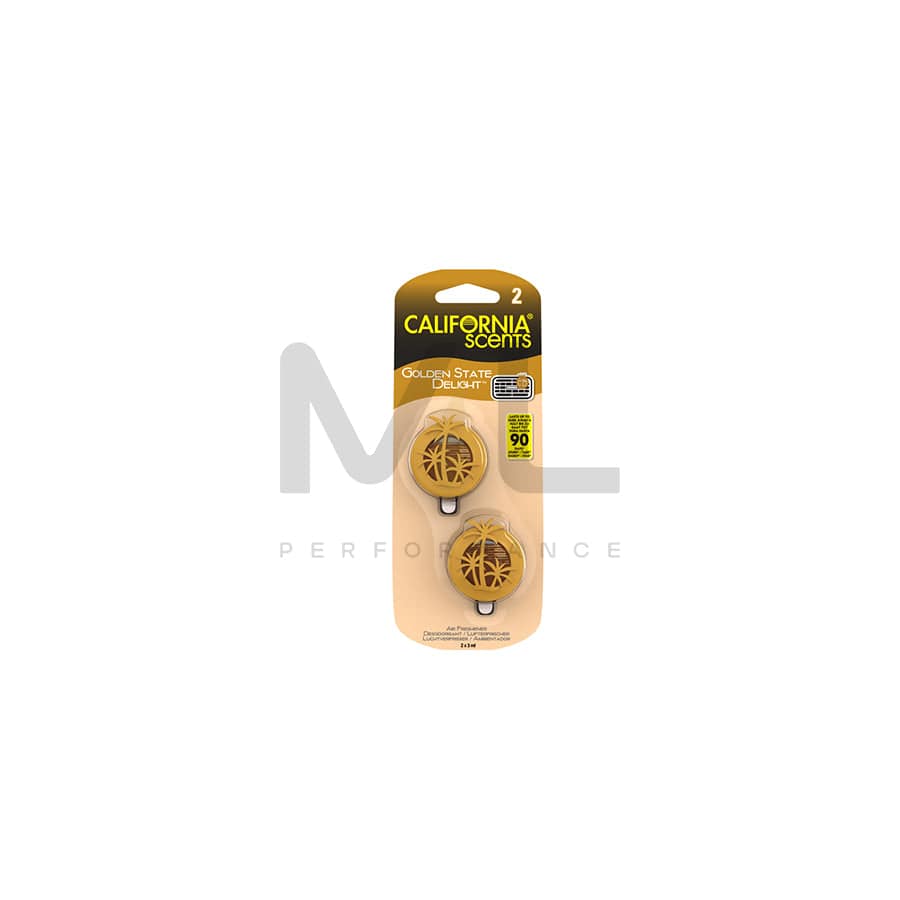 California Scents 2pc. Mini Diffuser Car Air Freshener - Golden State Delight
