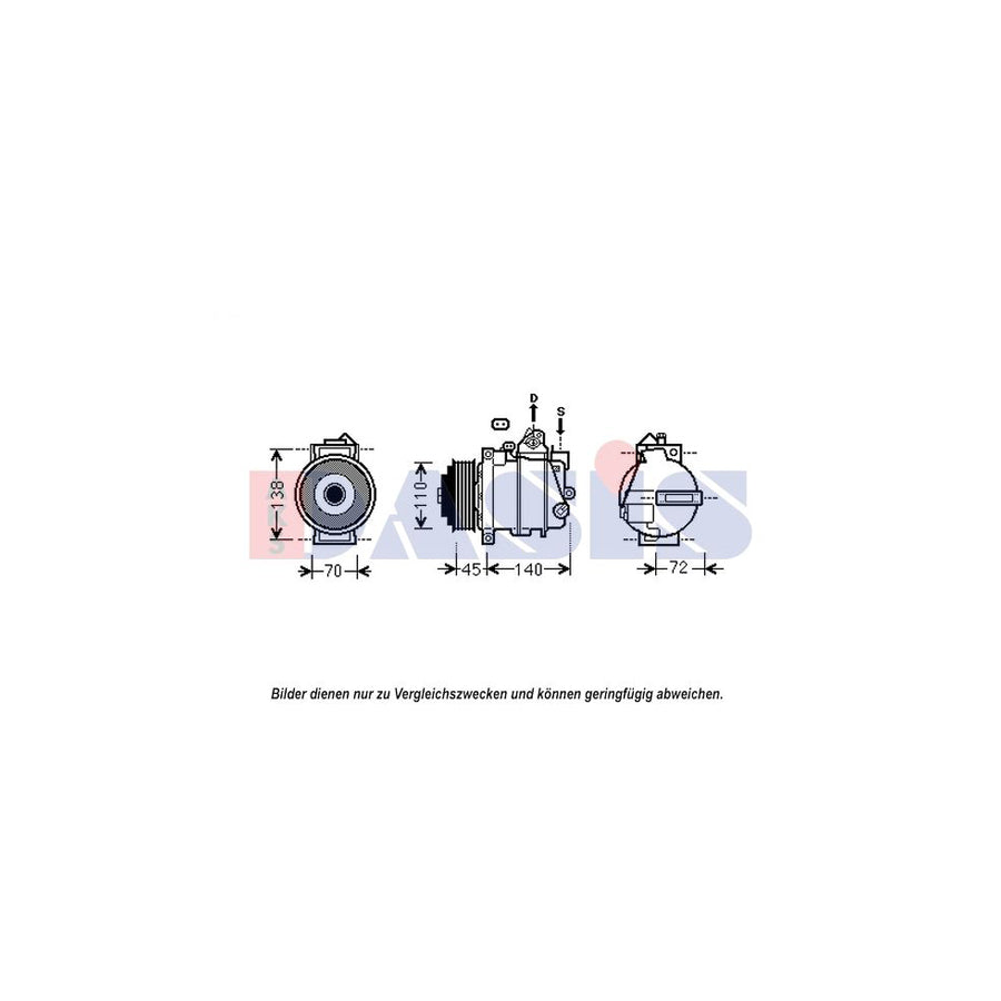 AKS Dasis 852597N Compressor, Air Conditioning Suitable for Mercedes-Benz E-Class