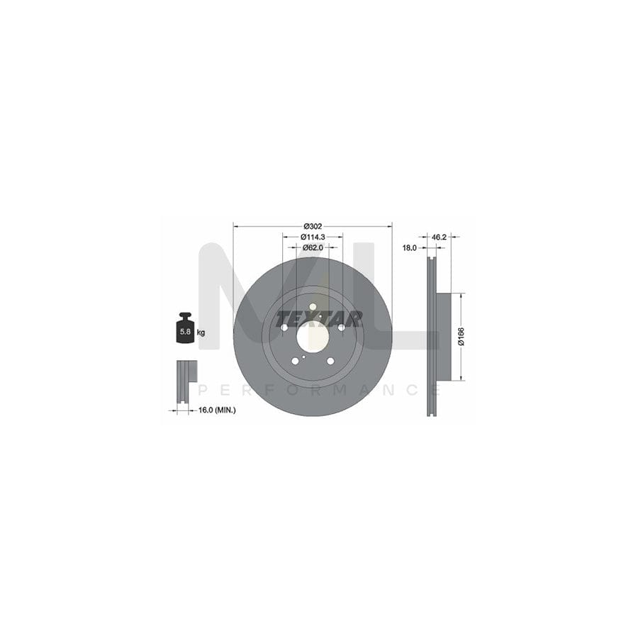 TEXTAR 92093500 Brake Disc for TOYOTA RAV 4 Internally Vented, without wheel hub, without wheel studs | ML Performance Car Parts