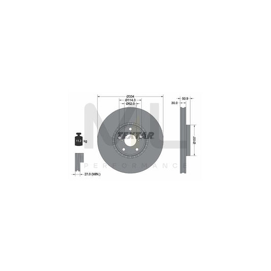 TEXTAR PRO 92147803 Brake Disc Externally Vented, Coated, without wheel hub, without wheel studs | ML Performance Car Parts