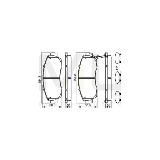 Bosch 0986Tb3218 Brake Pad Set With Acoustic Wear Warning, With Accessories  | ML Performance Car Parts
