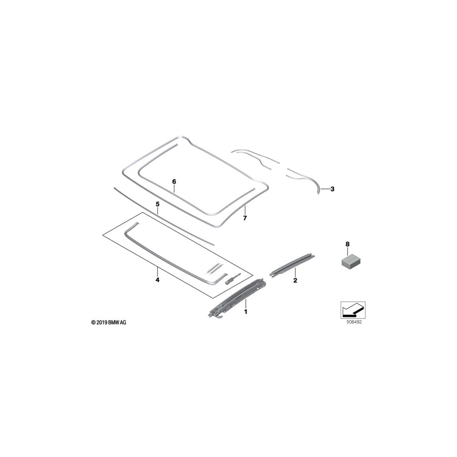 Genuine BMW 54109879456 G16 Rep.Kit, Wind Deflector (Inc. 840i, 840dX & 840iX) | ML Performance US Car Parts