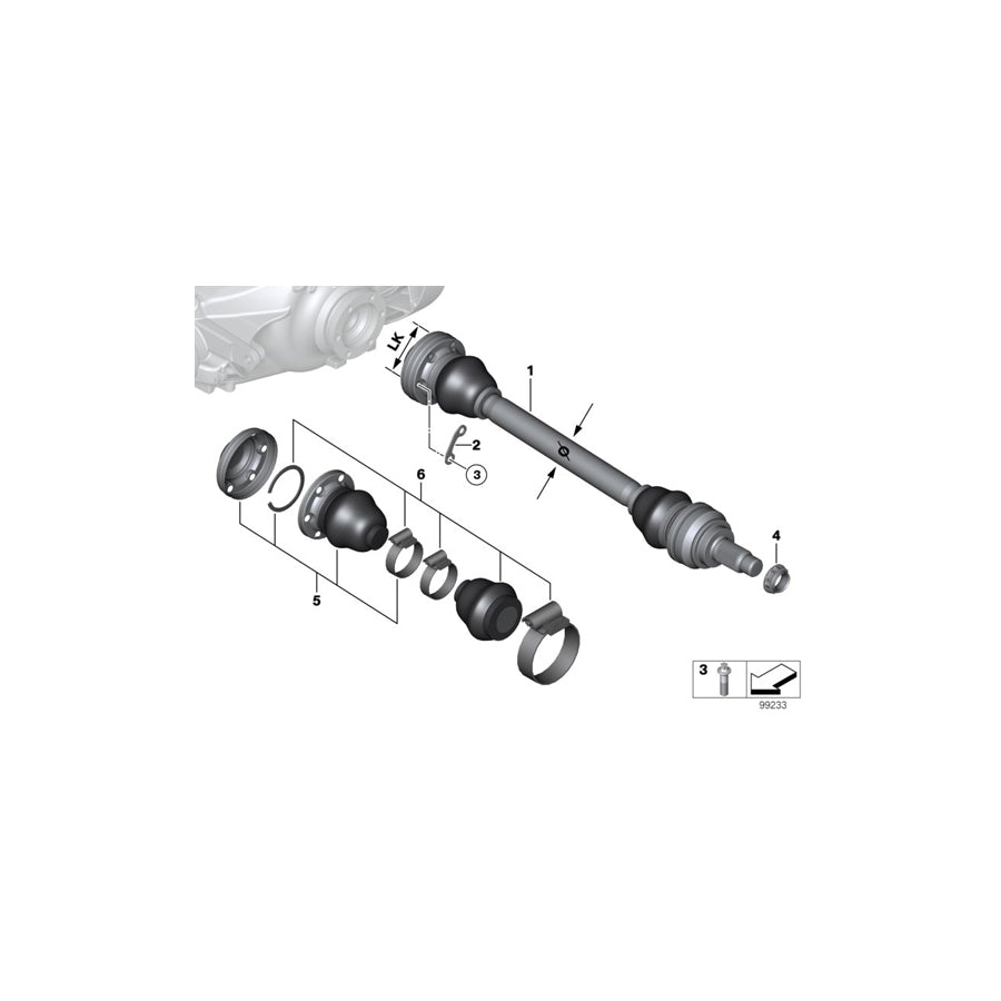 Genuine BMW 33207504707 E38 Exch. Output Shaft LK=86mm/D=27mm (Inc. 740i, 728iL & 735iL) | ML Performance US Car Parts
