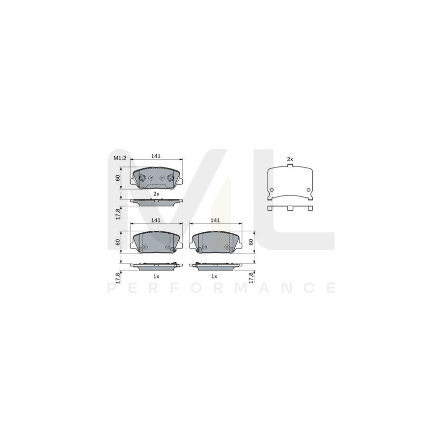 Bosch 0986494671 Brake Pad Set BP1666 | ML Performance Car Parts