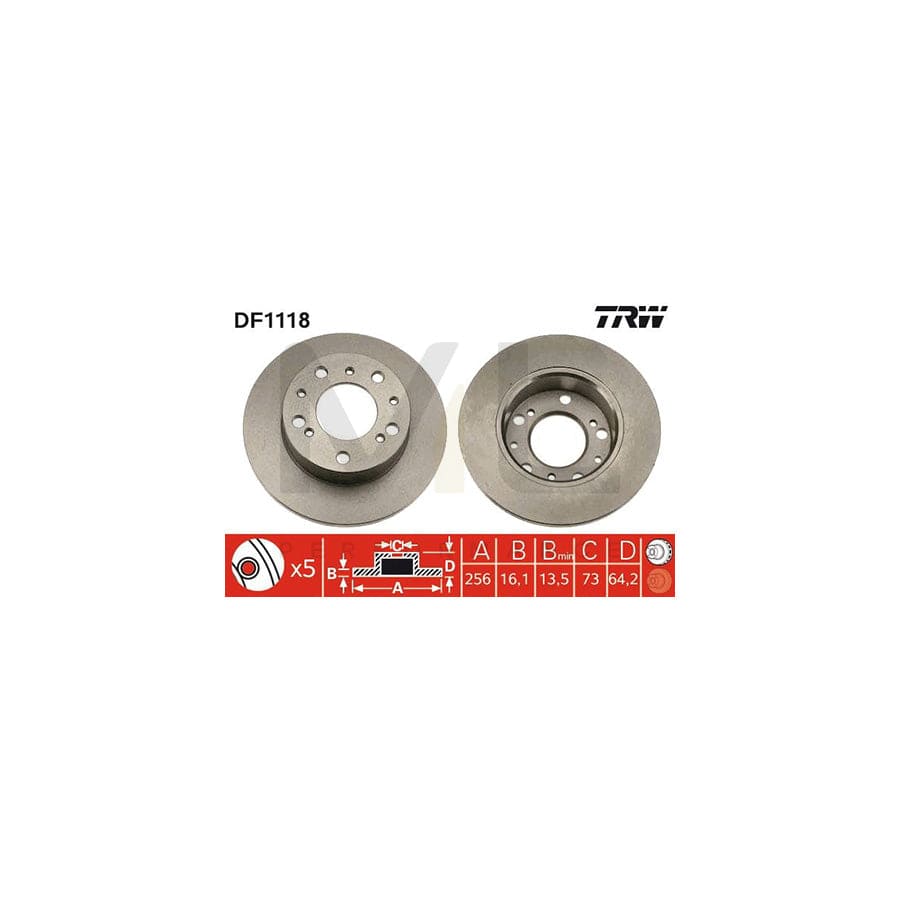 TRW DF1118 Brake Disc Solid, Painted | ML Performance Car Parts