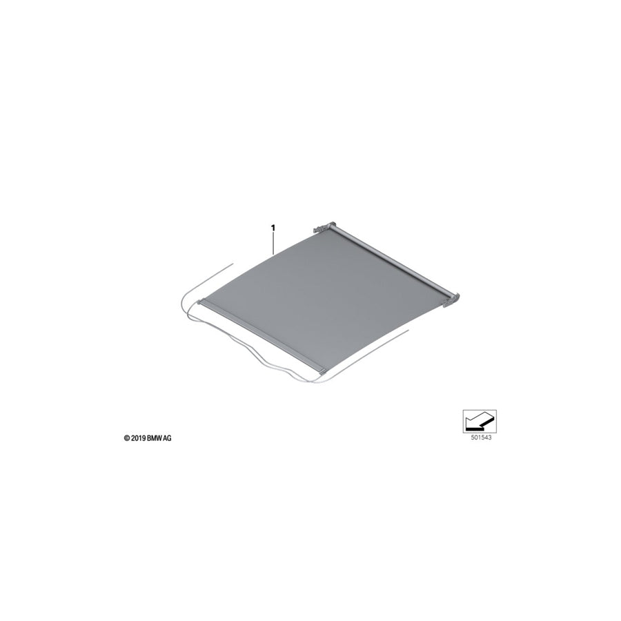 Genuine BMW 54109466554 F44 Blind, Panorama Roof, Electric EVERESTGRAU (Inc. 218i, 228iX & 220d) | ML Performance US Car Parts
