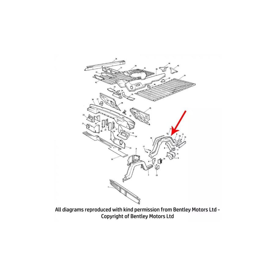 GENUINE Rolls-Royce & Bentley 112600023 LEFT HAND FRONT SIDEMEMBER