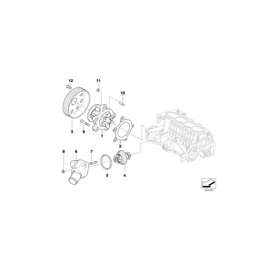 Genuine BMW 11517790871 R50 Coolant Pump, Mechanical (Inc. One D) | ML Performance US Car Parts