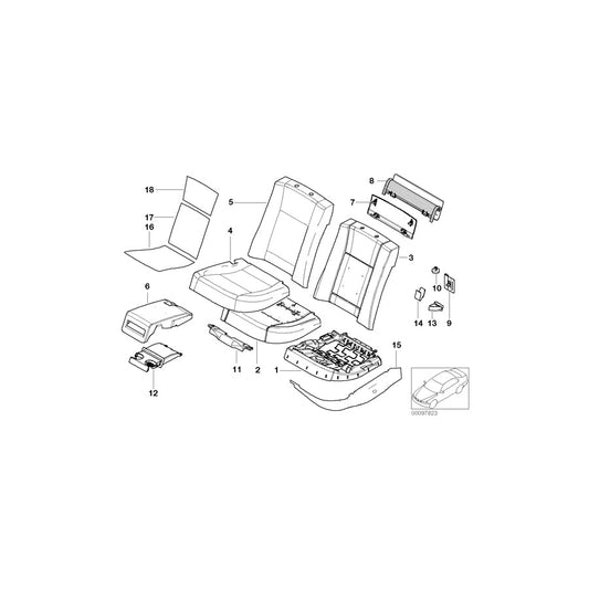 Genuine BMW 52207007271 E66 E67 E65 Seat Frame, Left (Inc. 730d, 740i & 745i) | ML Performance US Car Parts