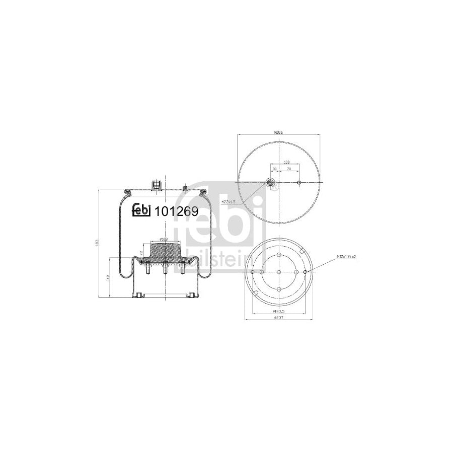 Febi Bilstein 101269 Boot, Air Suspension