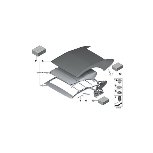 Genuine BMW 54347230892 Cover, Folding Top SILBER (Inc. 650iX 4.4, 650i & 640i) | ML Performance US