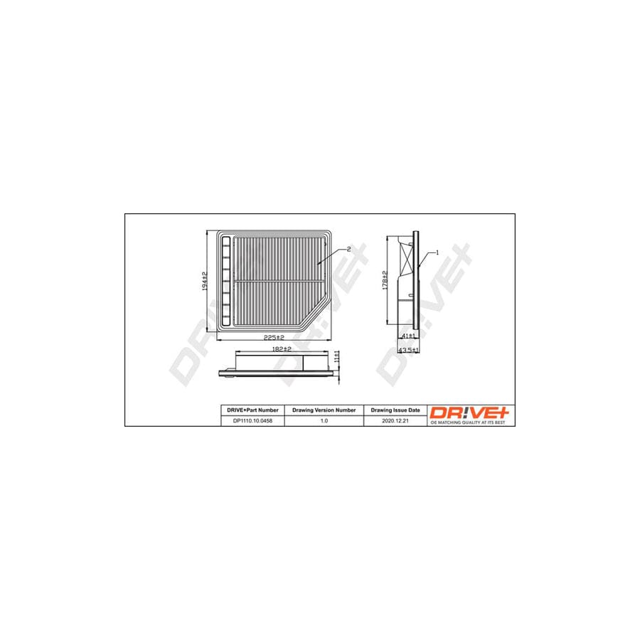 Dr!Ve+ Dp1110.10.0458 Air Filter