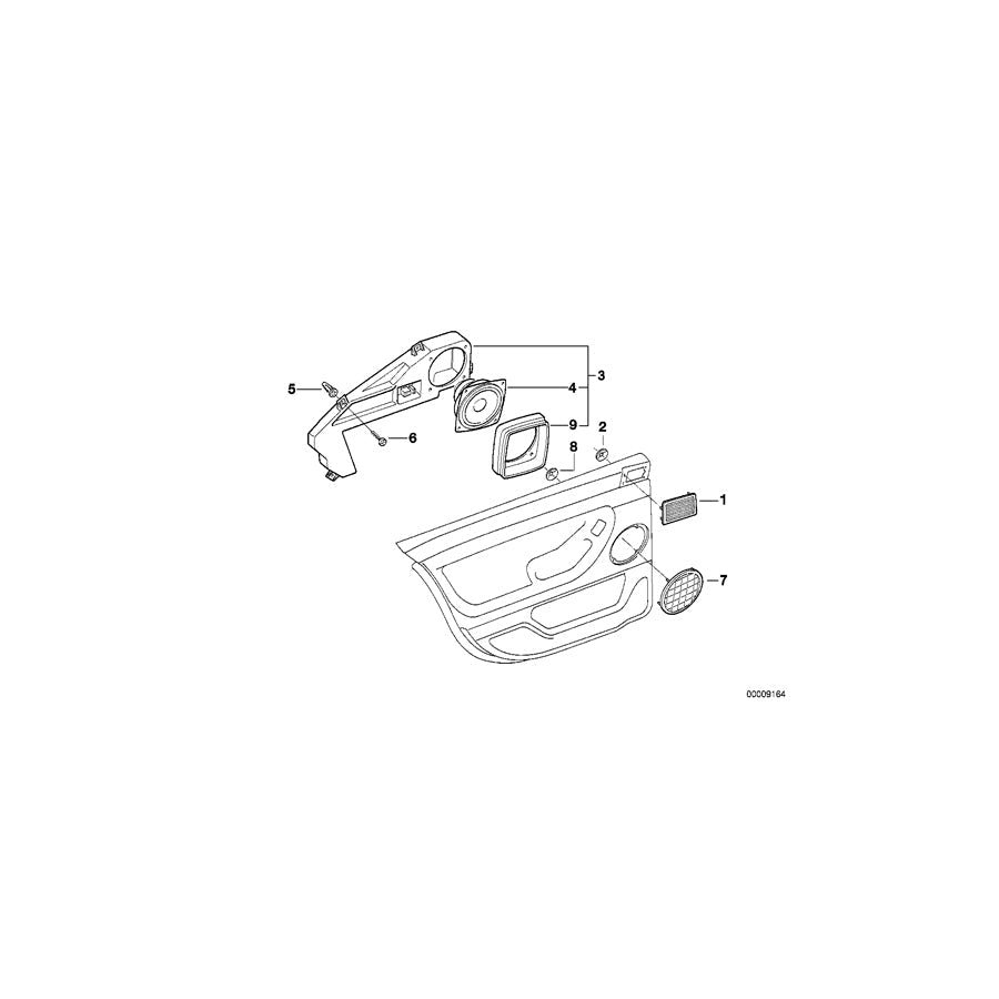 Genuine BMW 51428190879 E38 Left Rear Loudspeaker Cover SCHWARZ (Inc. 730d, 728i & 740d) | ML Performance US Car Parts