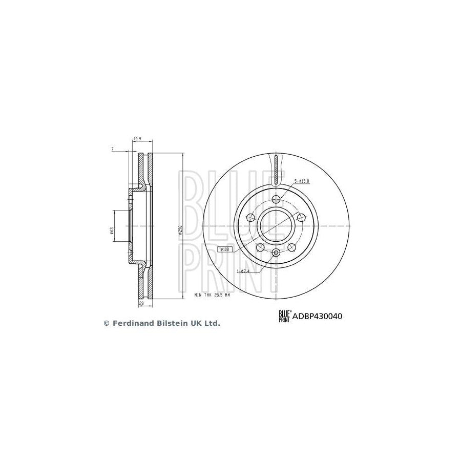 Blue Print Adbp430040 Brake Disc