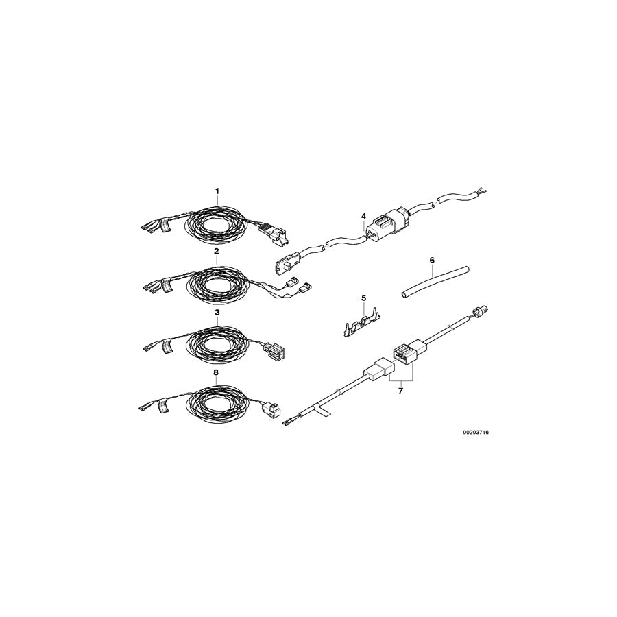 Genuine BMW 61129154124 E60 E64 E63 Rep. Cable For Its Head Airbag (Inc. 540i, 530d & 535d) | ML Performance US Car Parts