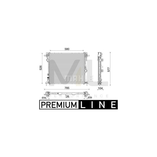 MAHLE ORIGINAL CR 2587 000P Engine radiator Brazed cooling fins, Aluminium | ML Performance Car Parts