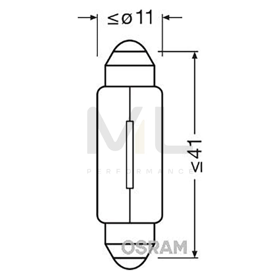 OSRAM ORIGINAL 6421 Bulb, licence plate light 24V 3W, Socket Bulb, SV8,5-8
