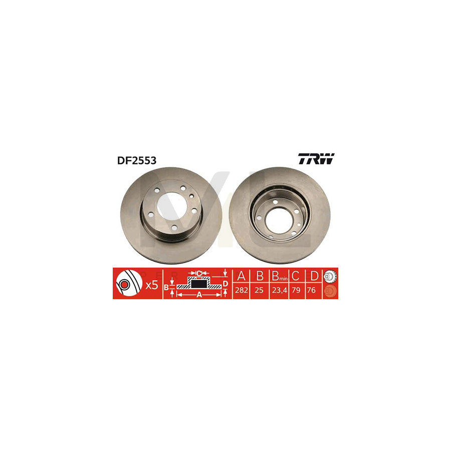 TRW DF2553 Brake Disc Vented | ML Performance Car Parts