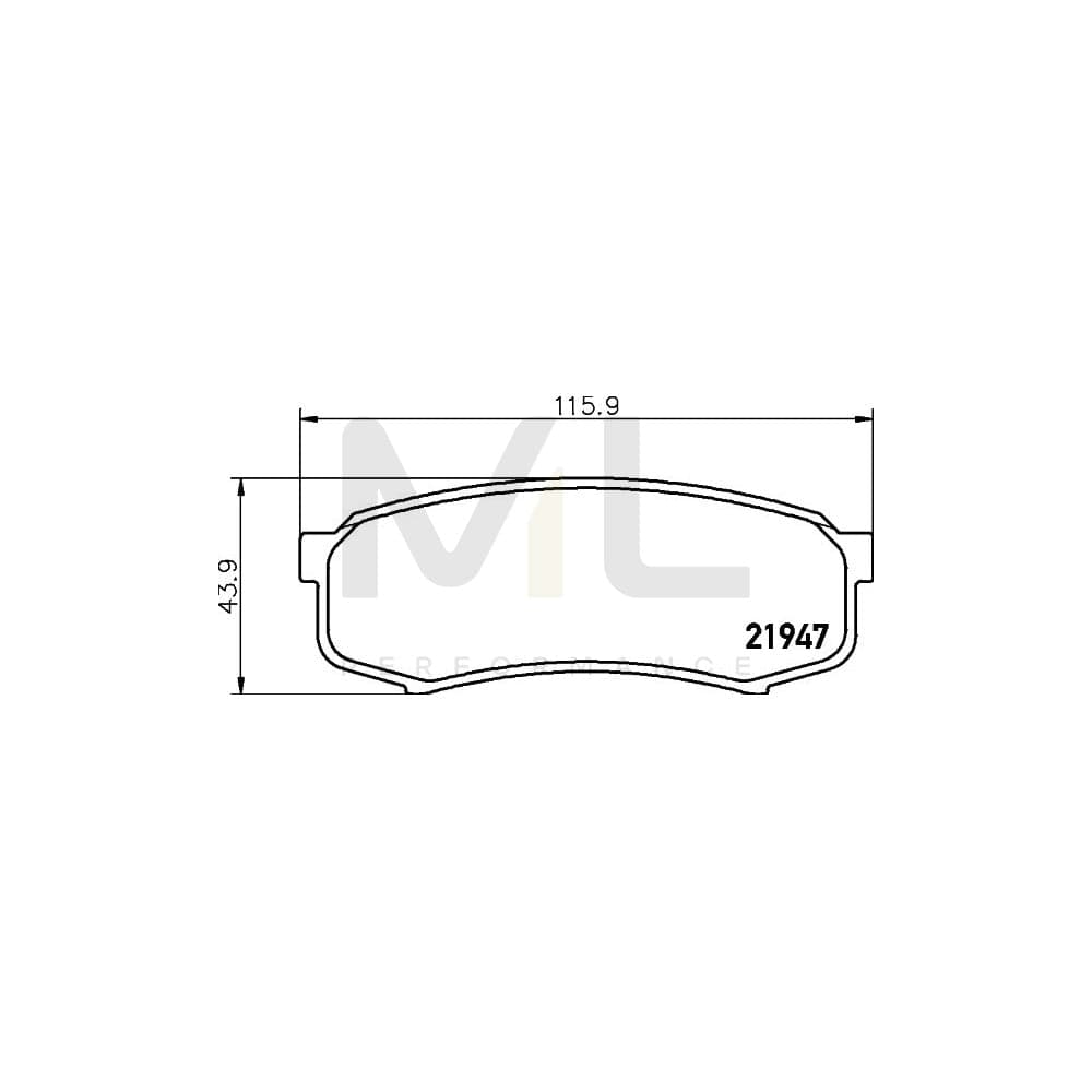 Hella 8DB 355 016-831 Brake Pad Set Not Prepared For Wear Indicator