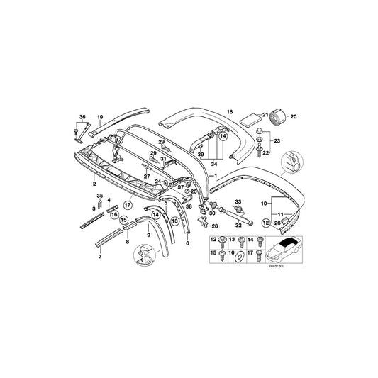 Genuine BMW 54318397654 E36 Rail Center Right (Inc. Z3) | ML Performance US Car Parts