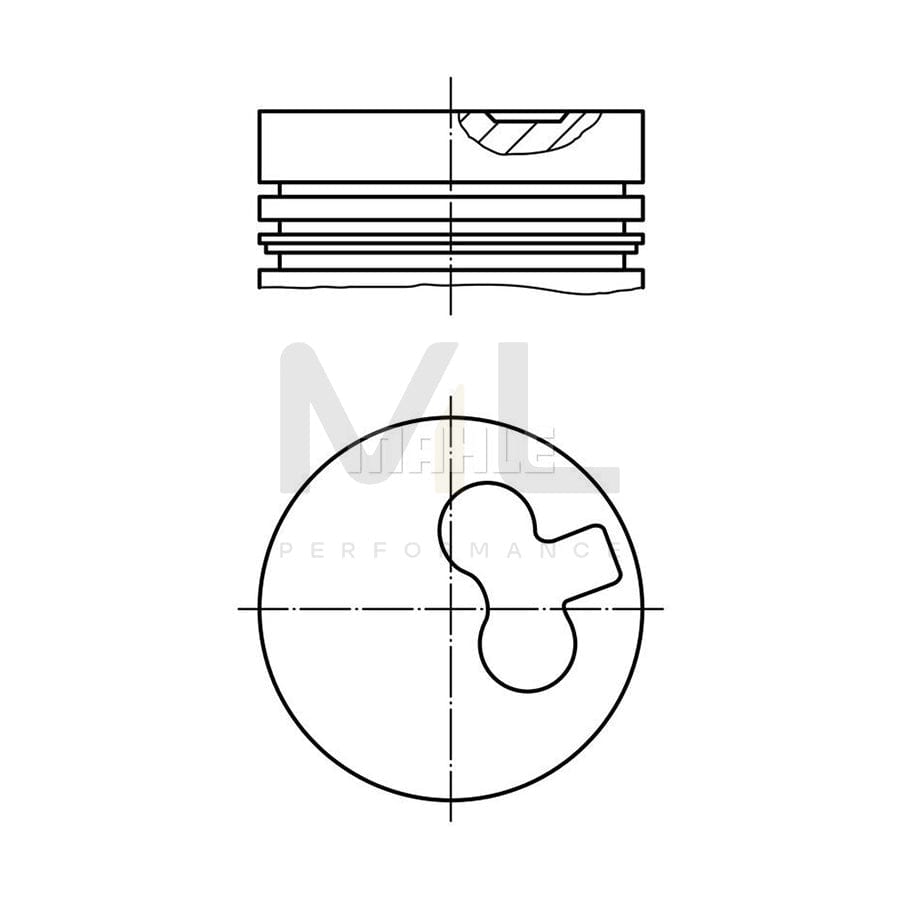 MAHLE ORIGINAL 011 29 00 Piston 82,5 mm, with piston ring carrier, without cooling duct | ML Performance Car Parts