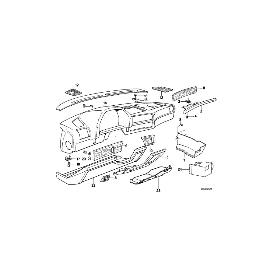Genuine BMW 51451908966 E32 Dash Board Covering BUBINGA (Inc. 735iL, 750iL & 750i) | ML Performance US Car Parts