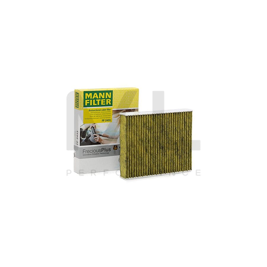 MANN-FILTER FP 2433 Pollen filter Activated Carbon Filter, Activated Carbon Filter with polyphenol, Particulate filter (PM 2.5), with antibacterial action, with fungicidal effect, FreciousPlus