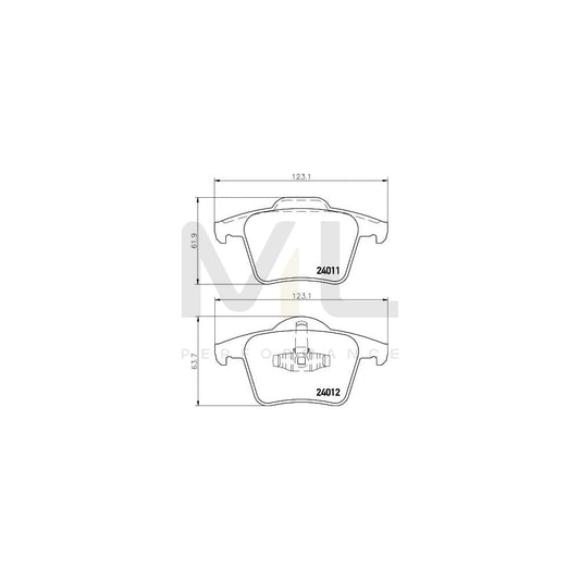 Hella 8DB 355 010-801 Brake Pad Set For Volvo Xc90 I (C, 275) Not Prepared For Wear Indicator