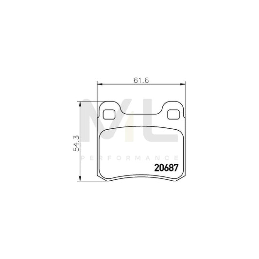 Hella 8DB 355 007-321 Brake Pad Set Suitable For Mercedes-Benz 190 (W201) Not Prepared For Wear Indicator