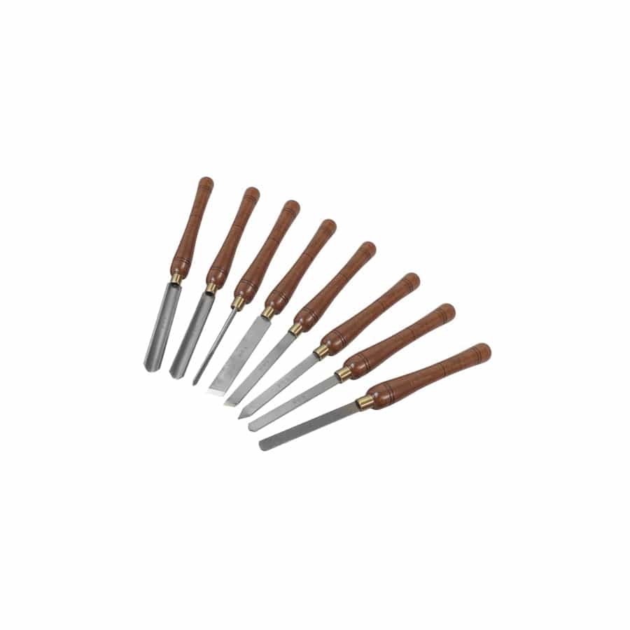Faithfull FAIWCTSET8B HSS Turning Chisel Wooden Boxed Set, 8 Piece