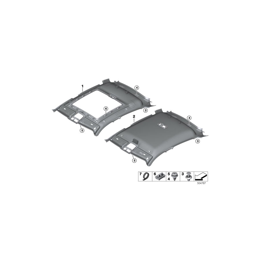 Genuine BMW 51449474435 G06 Headlining Panoramic Roof ELFENBEINWEISS (Inc. X6) | ML Performance US Car Parts