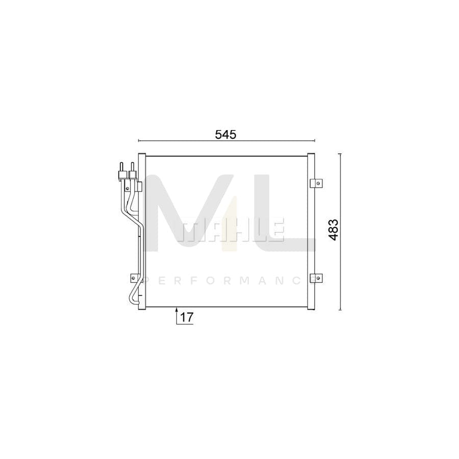 MAHLE ORIGINAL AC 545 000S Air conditioning condenser for JEEP CHEROKEE without dryer | ML Performance Car Parts