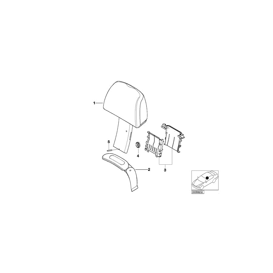 Genuine BMW 52107017244 E52 Guide, Headrest (Inc. ALPINA V8 & Z8) | ML Performance US Car Parts