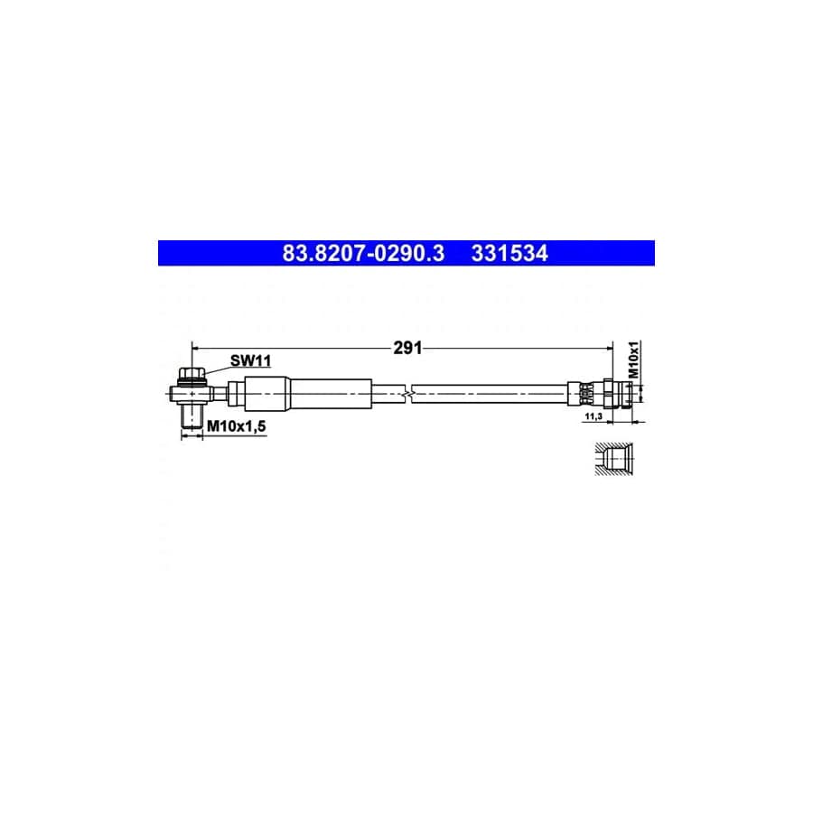 ATE 83.8207-0290.3 Brake Hose