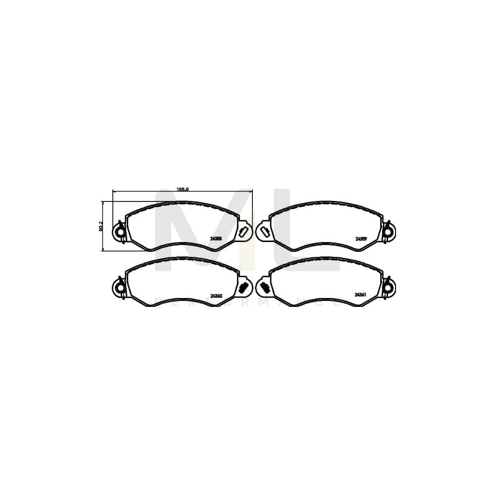 Hella 8DB 355 012-431 Brake Pad Set With Acoustic Wear Warning