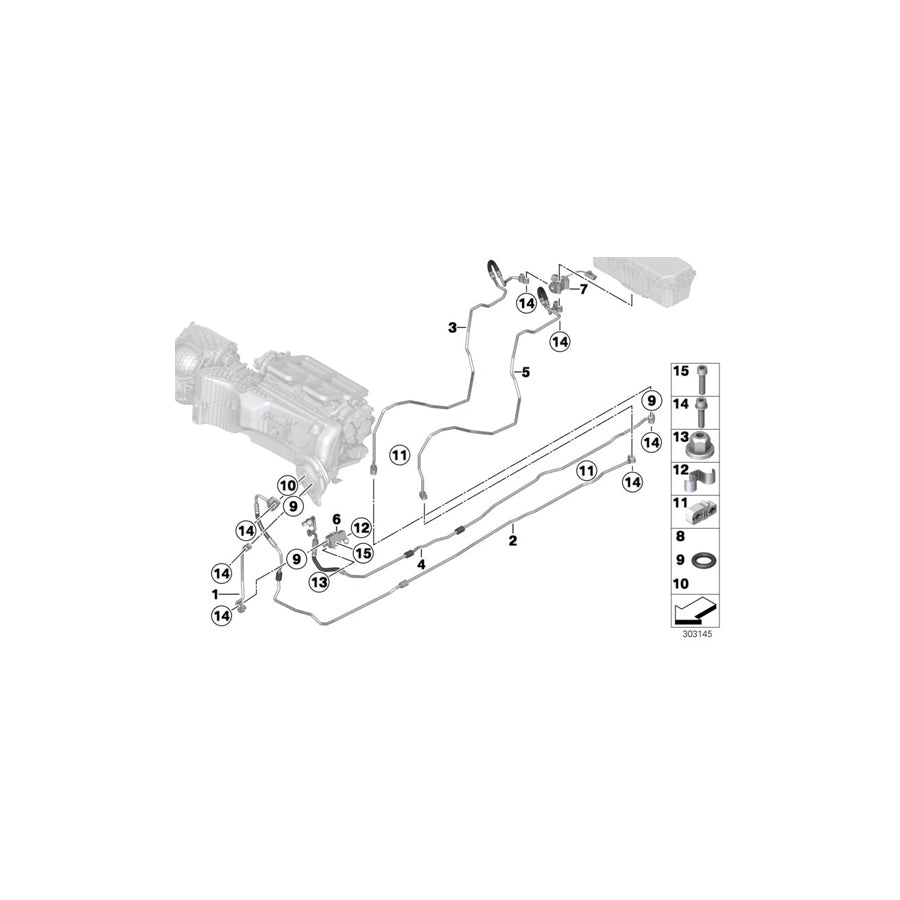 Genuine BMW 64539232464 F30 Pressure Line, Evaporator Shutoff Valve (Inc. Hybrid 3) | ML Performance US Car Parts
