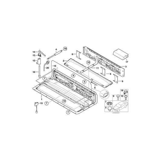 Genuine BMW 54318236838 E64 E46 Base Plate HINTEN (Inc. 645Ci, 325Ci & 320Ci) | ML Performance US Car Parts