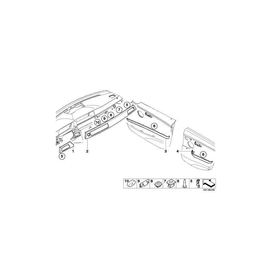 Genuine BMW 51457132856 E90 Cover, Dashboard, Aluminium, Left (Inc. 320d, 330d & 318d) | ML Performance US Car Parts