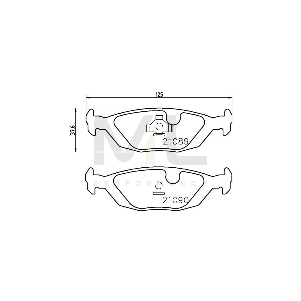 Hella 8DB 355 007-521 Brake Pad Set Not Prepared For Wear Indicator