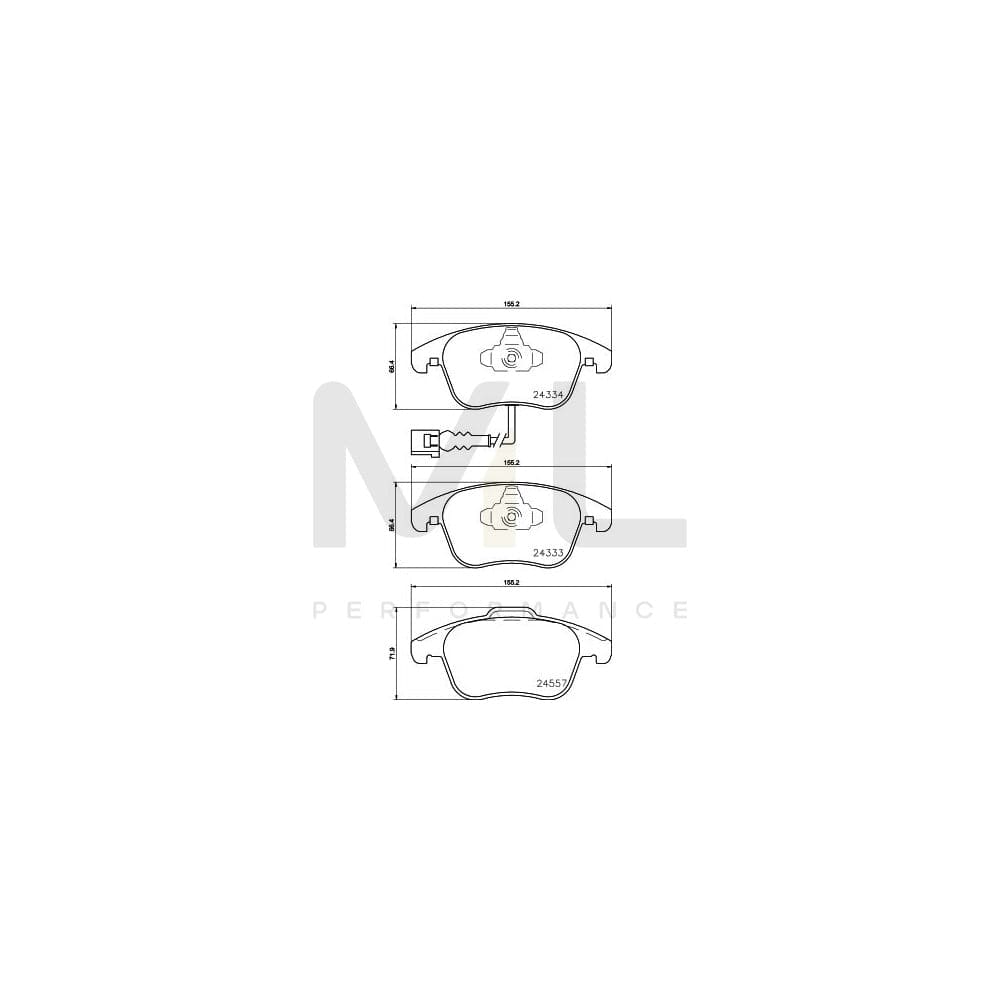 Hella 8DB 355 020-321 Brake Pad Set With Integrated Wear Warning Contact